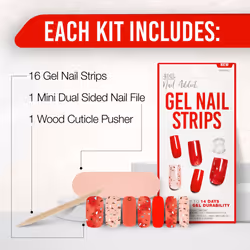 Ardell Nail Addict Gel Nail Strips - Heartfelt  Lasts Up To 14 Days  1-pack