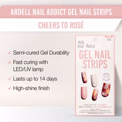 Ardell Nail Addict Gel Nail Strips - Cheers to Ros?  Lasts Up to 14 Days  1-Pack