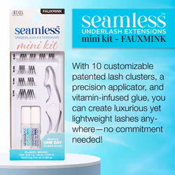 Seamless Underlash Extensions Mini Eyelash Kit, Faux Mink Lash Extension Kit, includes Duo Glue & Seal & Applicator Tool, Customisable Eyelashes, 10
