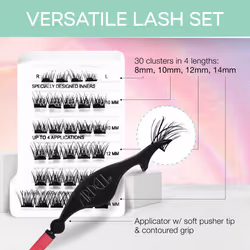 Ardell Press On Pre-Glued Eyelash Extension with Applicator - Wispies Natural  Customizable DIY Lash Clusters  Beginner Friendly Individual Lashes  30