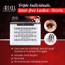 ARDELL Triple Individuals Knot-Free Short Eye Lashes  Black