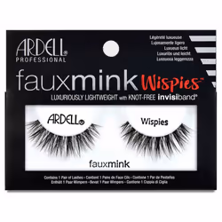 Ardell Faux Mink Eyelashes - Black Wispies Lashes with Knot Free Invisiband