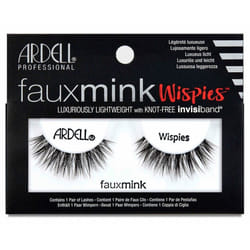 Ardell Faux Mink Eyelashes - Black Wispies Lashes with Knot Free Invisiband