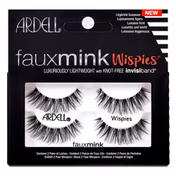 Faux Mink Wispies False Eyelashes, Light Volume, Short Length, Vegan Friendly, 2 Pairs (Pack of 1)