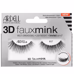 Ardell 3D Faux Mink Multi Dimensional Eyelashes - Black 857 - Invisible Band