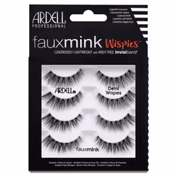 False Eyelashes Faux Mink Demi Wispies 4 Pairs Multipack Black Medium Volume Long Length Invisiband Lightweight Silky Soft Fa ...