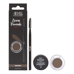 Ardell Brow Pomade - Medium Brown, Smudge-Proof Long-Lasting Eyebrow Makeup, with Dual-Ended Precision Brush and Spoolie for Defined and Natural Brows