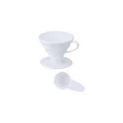 HARIO V60 Plastic Coffee Dripper, White, Size 2