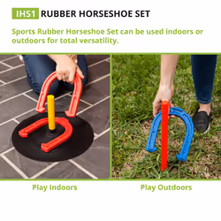 Champion Sports Indoor/Outdoor Horseshoe Set Red