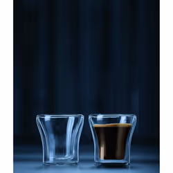 Bodum ASSAM  Coffee Glass Set (Double-Walled, Dishwasher Safe, 0.1 L/4 oz) - Pack of 2, Transparent