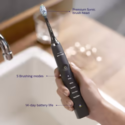 Philips Black Sonicare DiamondClean Electric Toothbrush With USB Travel Charger