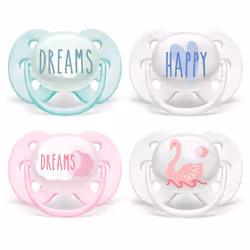 Philips AVENT SCF224/03, Ultra soft pacifier, Orthodontic, Silicone, Boy/Girl, Dishwasher proof