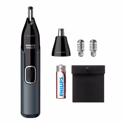 Philips 3000 series NT3600/62, Black, Grey, Cylinder, Ear, Eyebrow, Nose, Steel, Battery, AA