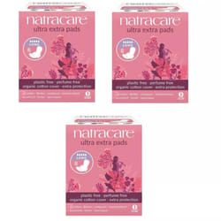 Natracare Ultra Extra Natural Organic Cotton Pads Long - 3 Packs of 8s