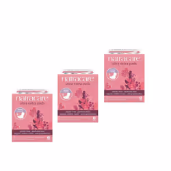 Natracare Ultra Extra Natural Organic Cotton Pads Long - 3 Packs of 8s