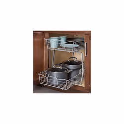 ClosetMaid 3089 2 Tier 14-Inch Kitchen Cabinet Organizer  Nickel