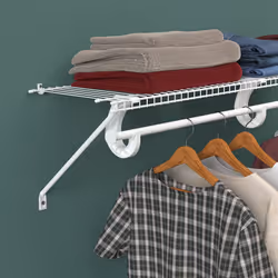 ClosetMaid Support Bracket for SuperSlide Hanging Bar Closet Rod  for Wire Shelving  White  3.9 x 0.9 x 5.8 inches