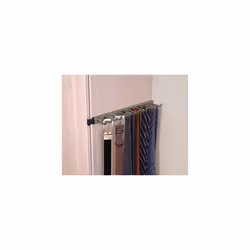 ClosetMaid 38053 14-Hook Tie & Belt Rack, Nickel, 15 x 2.75 x 0.88 inches