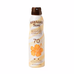 Hawaiian Tropic Weightless Hydration Clear Spray Sunscreen SPF 70  6oz | Hawaiian Tropic Sunscreen SPF 70  Sunblock  Oxybenzo ...