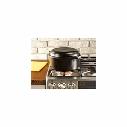Lodge 4.73 litre / 5 quart Pre-Seasoned Cast Iron Double Dutch Oven (with Loop Handles)
