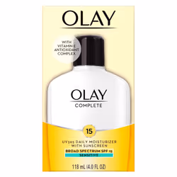 Olay Complete UV365 Daily Sensitive Skin Moisturizer Sunscreen, 177 ml (6 fl oz) - Broad Spectrum SPF 15