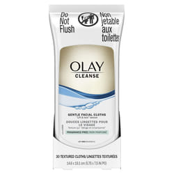OLAY Wet Cleansing Cloths Gentle Clean  Sensitive/Fragrance-Free 30 Ea (Pack of 2)