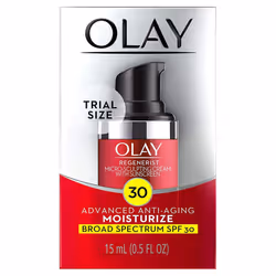 Olay Regenerist Micro-Sculpting Cream Face Moisturizer with Sunscreen  SPF 30  Trial Size 0.5 oz