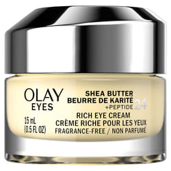 Olay Eyes Shea Butter+Peptide 24 Rich Eye Cream  Fragrance Free  0.5 oz.