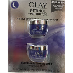 Olay Retinol + Peptide 24 Fragrance Free Night Moisturizer  1.7 OZ (2 Packs)