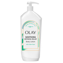 Olay Soothing Dryness Relief Hydrating Body Lotion for Women  Absorbs Instantly  Formulated with Vitamin B3 Complex  Aloe Vera Scent  18 fl oz