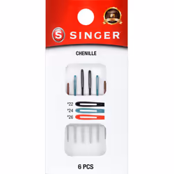 Singer Chenille Color Eye Needles 6/Pkg-Sizes 22, 24, And 26 01781