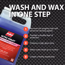 Malco Ultra Violet Premium Wash'n Wax - Best 2-In-1 Car Wash and Wax/Cleans and Provides A Durable  High-Gloss Shine in One Fast and Easy Step / 1 Gal