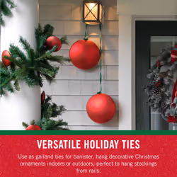 VELCRO Brand Holiday Garland Ties or Cable Straps | Hang Garlands  Lights or Wreath | for Banister  Railings  Stairs or Lamp Posts | 30ft Roll Cut to
