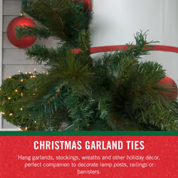 VELCRO Brand Holiday Garland Ties or Cable Straps | Hang Garlands  Lights or Wreath | for Banister  Railings  Stairs or Lamp Posts | 30ft Roll Cut to