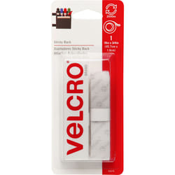 VELCRO(R) Brand Sticky Back Tape .75"X18"-White 90079