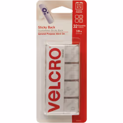 VELCRO(R) Brand Sticky Back Squares .875" 32/Pkg-White 90923