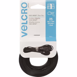 VELCRO(R) Brand ONE-WRAP(R) Thin Ties 8"X.5" 25/Pkg-Black 90927