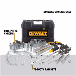 DEWALT Mechanics Tool Set  1/4 and 3/8 Inch Drive  SAE  172-Piece (DWMT81533)