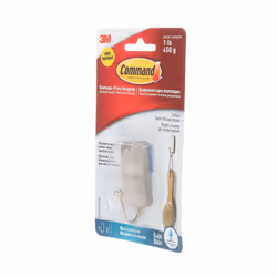 Command Small Bathroom Hook, Satin Nickel, Damage-Free