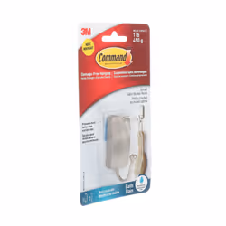 Command Small Bathroom Hook, Satin Nickel, Damage-Free