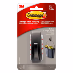 Command Medium Modern Reflections Metal Hook  Holds up to 5 lb  Oil Rubbed Bronze  1 Wall Hook with 2 Command Strips  Damage  ...