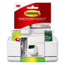 Command Under Sink Sponge Caddy  White  1-Caddy  4-Strips  2-Pack  Organize Damage-Free