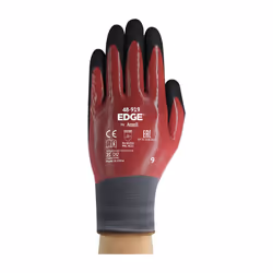 48-919 Edge Nitrile Double Coated Glove Black+Red Size-9