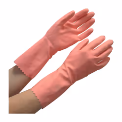 G12P Cleaning Pink Natural Rubber Latex Gloves - Size 6-1/2