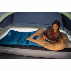 Coleman Brazos 20F/30F Adult Sleeping Bag  Cool-Weather Sleeping Bag with No-Snag Zipper & Stuff Sack  Machine Washable  20F PFAS-Free
