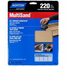 Norton 47710 9 x 11 220 grit Very Fine Sheets - 5 Pack