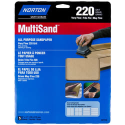 Norton 47710 9 x 11 220 grit Very Fine Sheets - 5 Pack