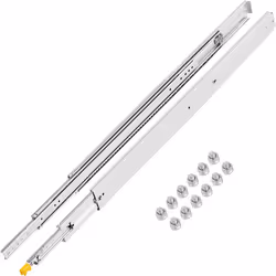 VEVOR Drawer Slides 30inch  1 Pair Locking Drawer Slides 500lbs Load Capacity  Side Mount Ball Bearing  3-Fold Full Extension