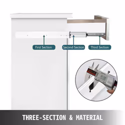 VEVOR Drawer Slides 30inch  1 Pair Locking Drawer Slides 500lbs Load Capacity  Side Mount Ball Bearing  3-Fold Full Extension