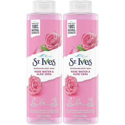 St. Ives Refreshing Body Wash  Rose Water & Aloe Vera  22 Fluid Ounce (Pack of 2)